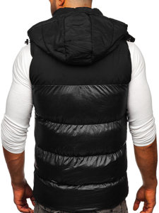 Men's Quilted Hooded Gilet Black Bolf 13079