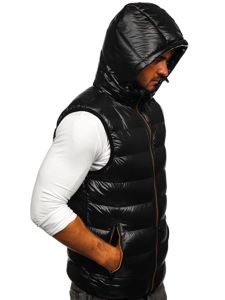 Men's Quilted Hooded Gilet Black Bolf 6506