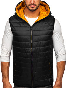 Men's Quilted Hooded Gilet Black Bolf 7106