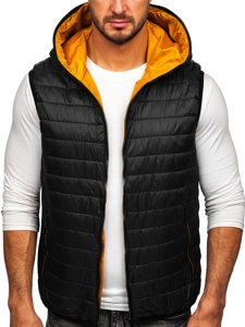 Men's Quilted Hooded Gilet Black Bolf 7106