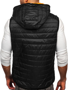 Men's Quilted Hooded Gilet Black Bolf 7106