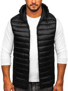 Men's Quilted Hooded Gilet Black Bolf LY36