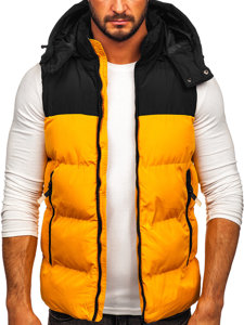 Men's Quilted Hooded Gilet Camel Bolf 1189