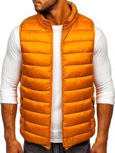 Men's Quilted Hooded Gilet Camel Bolf B2901