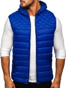 Men's Quilted Hooded Gilet Navy Blue Bolf HDL88003