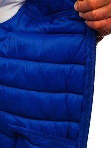 Men's Quilted Hooded Gilet Navy Blue Bolf HDL88003