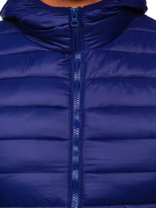 Men's Quilted Hooded Gilet Navy Blue Bolf LY36