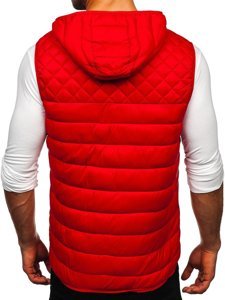 Men's Quilted Hooded Gilet Red Bolf HDL88003