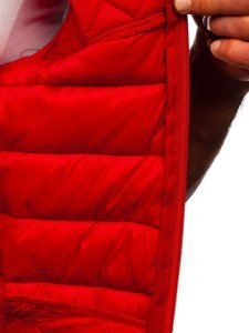 Men's Quilted Hooded Gilet Red Bolf HDL88003