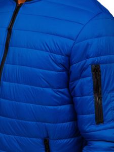 Men's Quilted Lightweight Bomber Jacket Blue Bolf MY-02