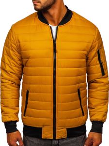 Men's Quilted Lightweight Bomber Jacket Camel Bolf MY-02