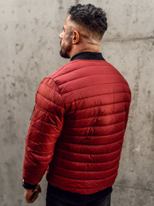 Men's Quilted Lightweight Bomber Jacket Claret Bolf MY-02