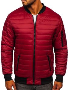 Men's Quilted Lightweight Bomber Jacket Claret Bolf MY-02