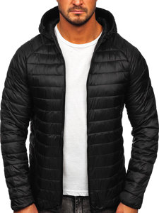 Men's Quilted Lightweight Down Jacket Black Bolf HM112