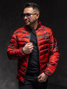 Men's Quilted Lightweight Jacket Camo-Red Bolf SM32A1