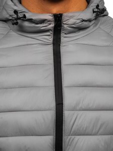 Men's Quilted Lightweight Jacket Grey Bolf 13021