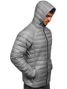 Men's Quilted Lightweight Jacket Grey Bolf 13021