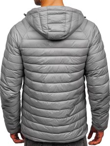 Men's Quilted Lightweight Jacket Grey Bolf 13021