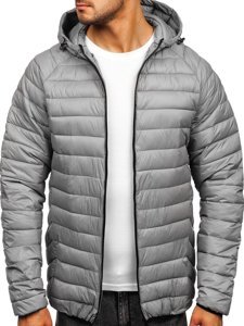 Men's Quilted Lightweight Jacket Grey Bolf 13021