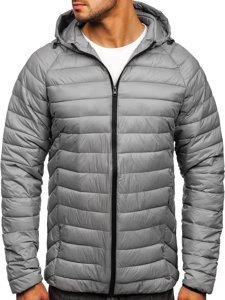 Men's Quilted Lightweight Jacket Grey Bolf 13021