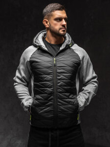 Men's Quilted Lightweight Jacket Grey Bolf KS2145A1