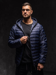 Men's Quilted Lightweight Jacket Navy Blue Bolf 13021A1