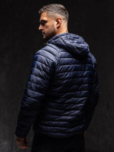 Men's Quilted Lightweight Jacket Navy Blue Bolf 13021A1