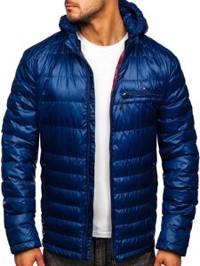 Men's Quilted Lightweight Jacket Navy Blue Bolf 2066