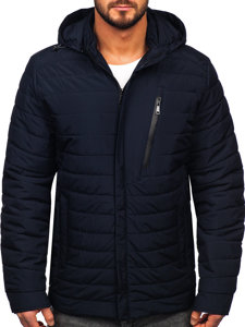 Men's Quilted Lightweight Jacket Navy Blue Bolf 22M305