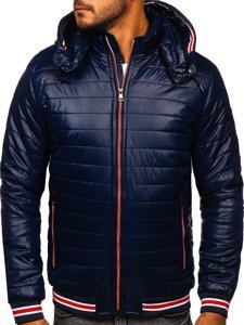 Men's Quilted Lightweight Jacket Navy Blue Bolf 6191