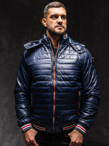 Men's Quilted Lightweight Jacket Navy Blue Bolf 6191A1