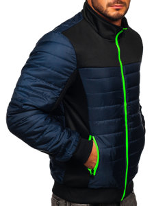 Men's Quilted Lightweight Jacket Navy Blue Bolf M10012