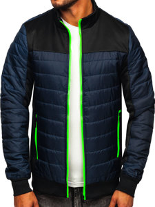 Men's Quilted Lightweight Jacket Navy Blue Bolf M10012