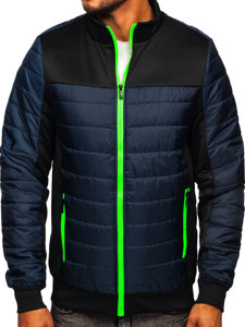 Men's Quilted Lightweight Jacket Navy Blue Bolf M10012