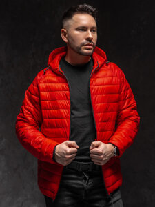 Men's Quilted Lightweight Jacket Red Bolf 13021A1