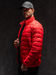 Men's Quilted Lightweight Jacket Red Bolf LY33A1