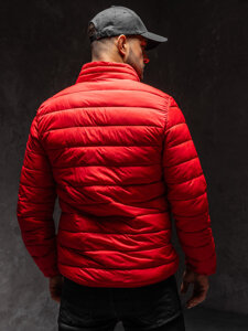 Men's Quilted Lightweight Jacket Red Bolf LY33A1