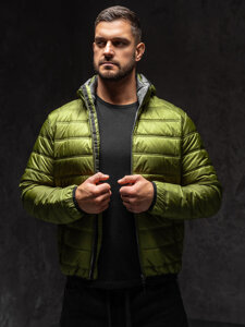 Men's Quilted Lightweight Sport Jacket Green Bolf BK111