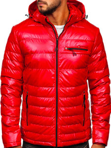 Men's Quilted Lightweight Sport Jacket Red Bolf 2147