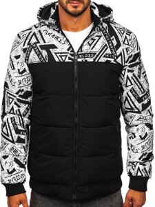 Men’s Quilted Printed Winter Jacket Black Bolf 31M5025