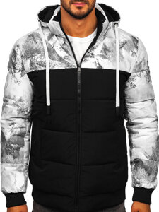 Men’s Quilted Printed Winter Jacket Black Bolf 31M5029