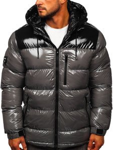 Men's Quilted Winter Jacket Grey Bolf 6462