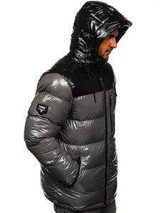 Men's Quilted Winter Jacket Grey Bolf 6462