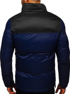 Men's Quilted Winter Jacket Navy Blue Bolf 1186