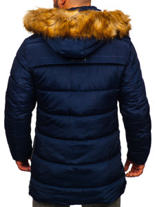 Men's Quilted Winter Jacket Navy Blue Bolf 5M50