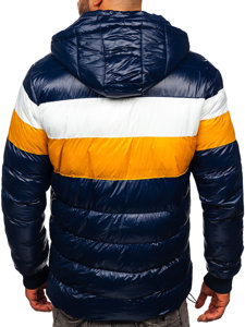 Men's Quilted Winter Jacket Navy Blue Bolf 6592