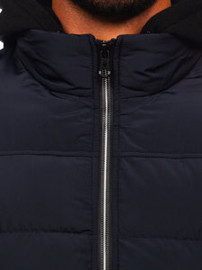 Men's Quilted Winter Jacket Navy Blue Bolf 6883