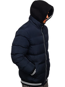 Men's Quilted Winter Jacket Navy Blue Bolf 6883