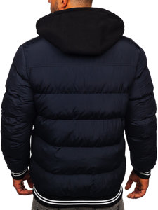 Men's Quilted Winter Jacket Navy Blue Bolf 6883