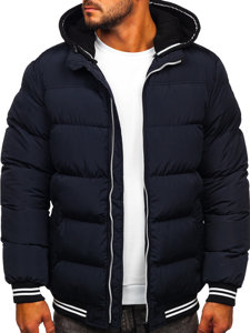 Men's Quilted Winter Jacket Navy Blue Bolf 6883